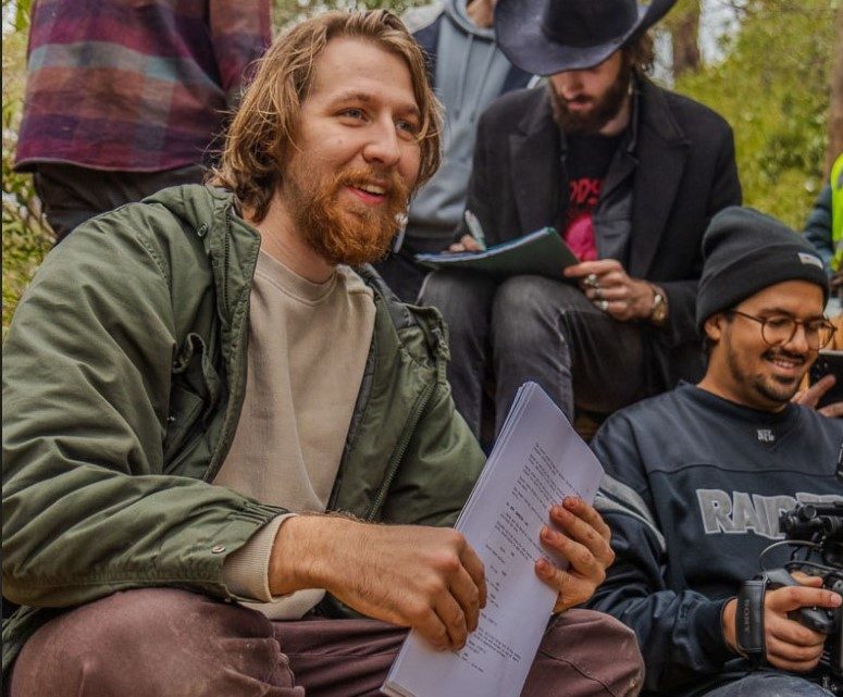 Jack Langford on set